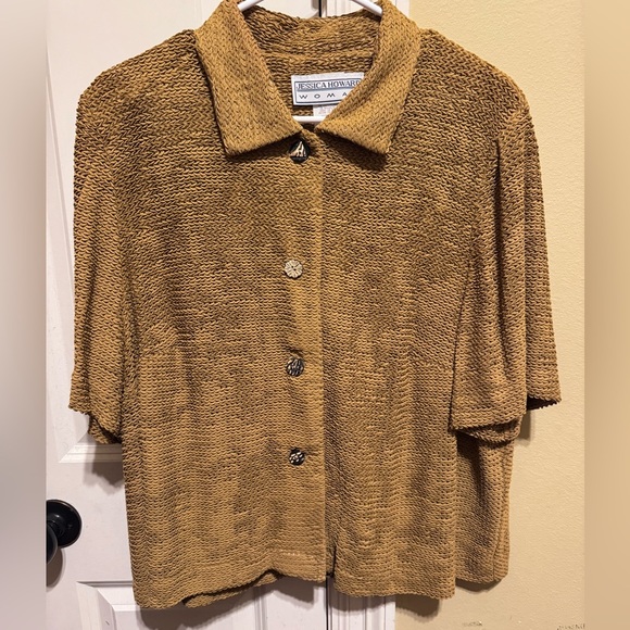 Jessica Howard Vintage Black Multi Sleeveless Dress Lightweight Jacket Sz 16 - Picture 12 of 16